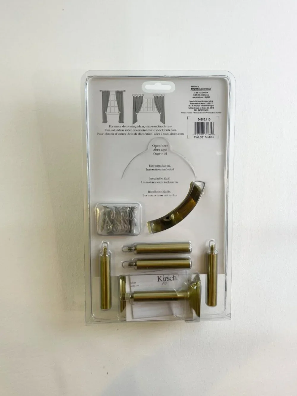 Kirsch Medallion Holdbacks Satin Brass Pair K32